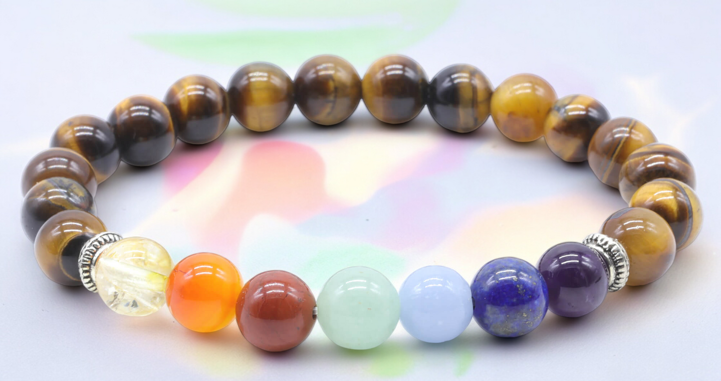 🆕Bracelet Oeil de Tigre & 7 Chakras