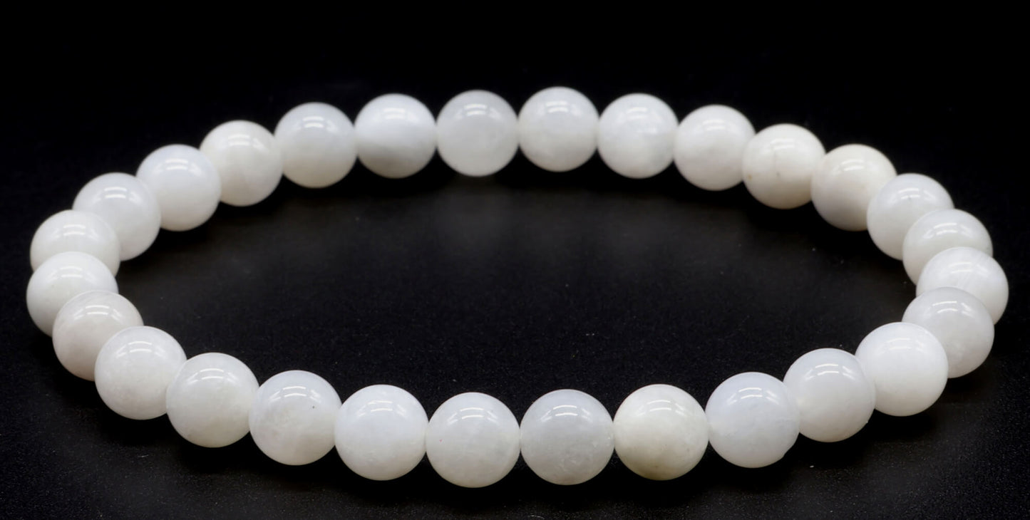🆕Bracelet Pierre de Lune Blanche 'AA' perles 6mm