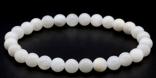 Bracelet Pierre de Lune Blanche 'AA' perles 6mm