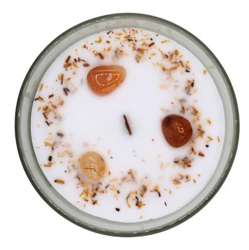 Bougie "ÉNERGIE POSITIVE" Cornaline+Palo Santo