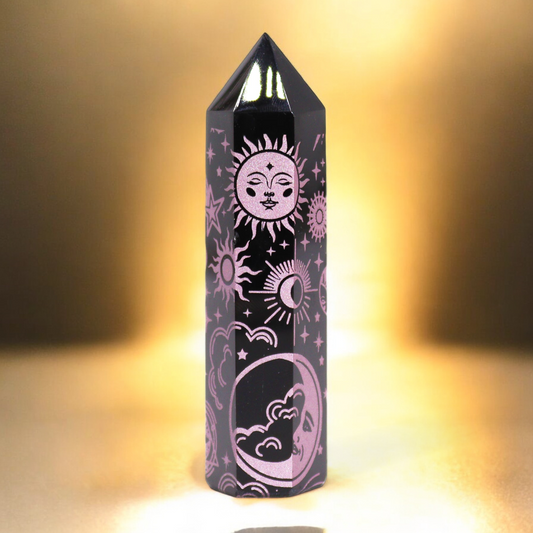 Points d'obsidienne Noire Rose