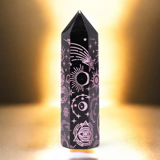 Points d'obsidienne Noire Rose