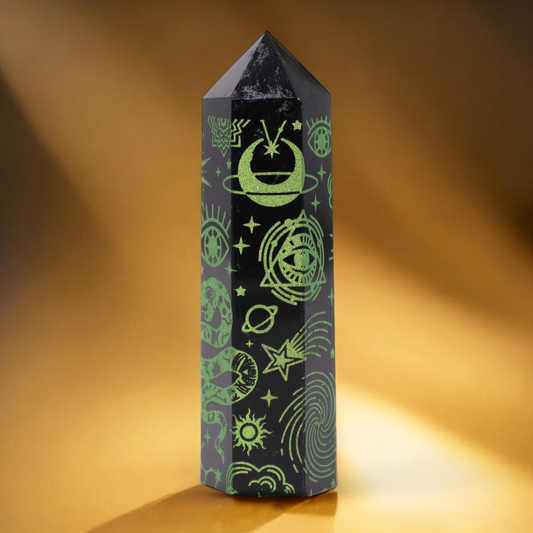 🆕Points d'obsidienne Noire Vert Foret🆕