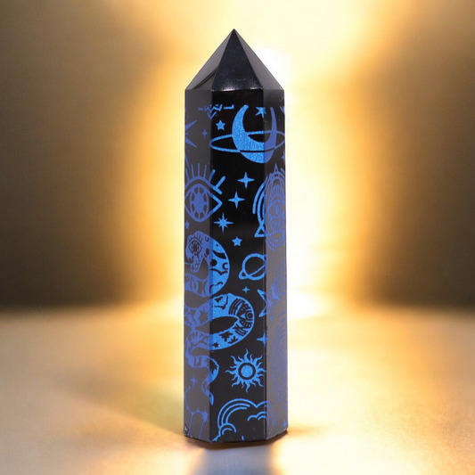 Points d'obsidienne Noire Bleu Nuit