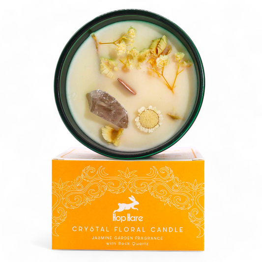 Bougie du LION "FORCE&RÉSISTANCE" - au fleurs de JASMIN et au QUARTZ de ROCHE