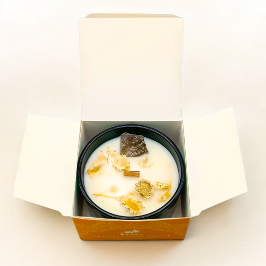 Bougie du LION "FORCE&RÉSISTANCE" - au fleurs de JASMIN et au QUARTZ de ROCHE