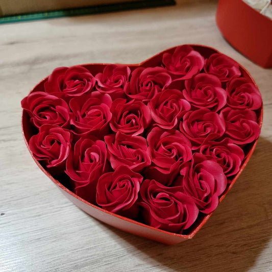 Coffret Coeur de Roses rouges