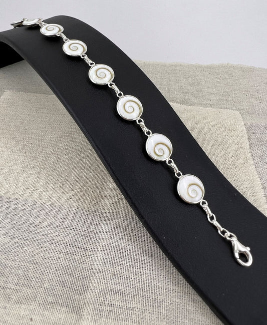 Bracelet Argent avec Oeil de Sainte Lucie - 8 Ronds 10 mm