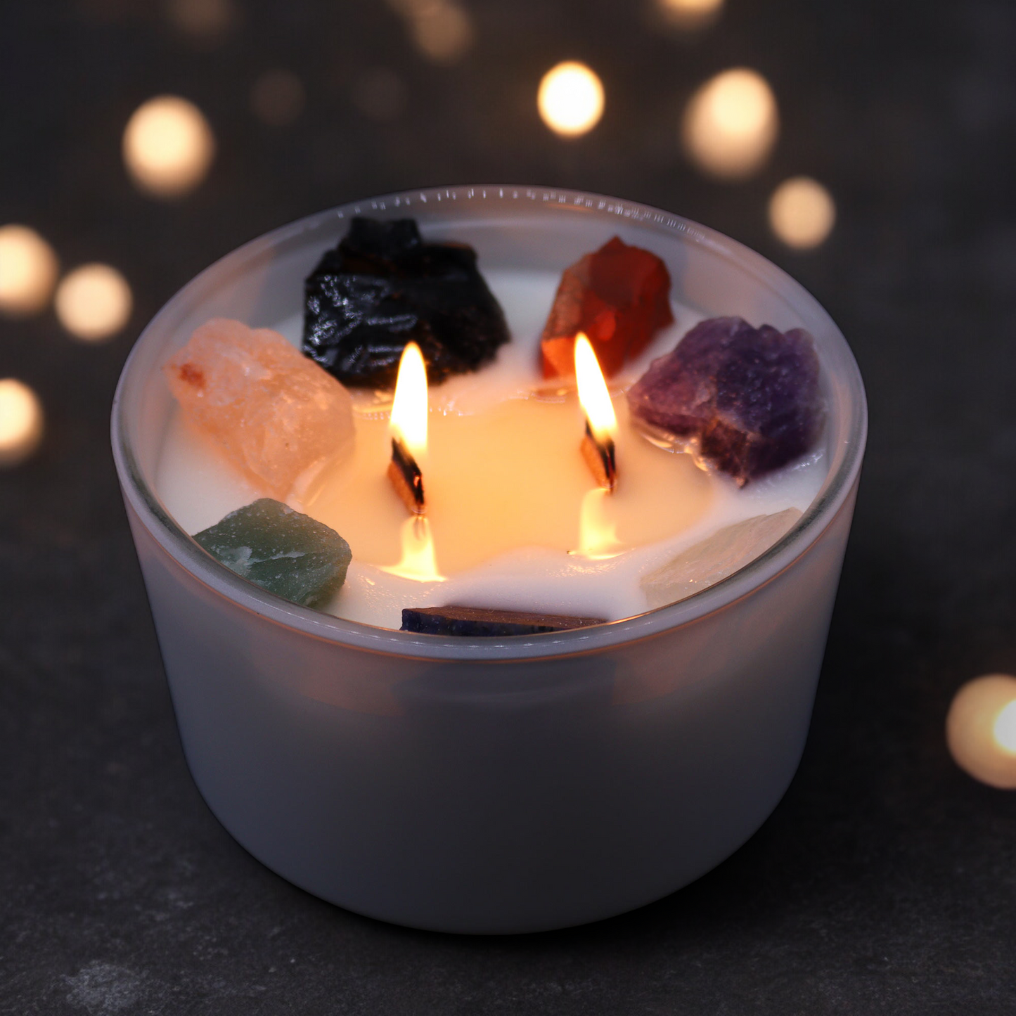 Grande Bougie "7 CHAKRA" en Verre