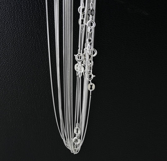 Chaînes Mailles Gourmettes - Argent -1 mm - 3 Tailles