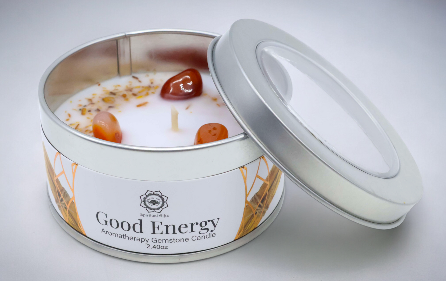 Bougie Green Tree "Bonne Énergie" Cornaline + Palo Santo - 70g