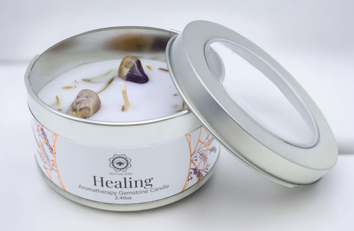 Bougie Green Tree "Bien être" Améthyste + Lavande - 70g