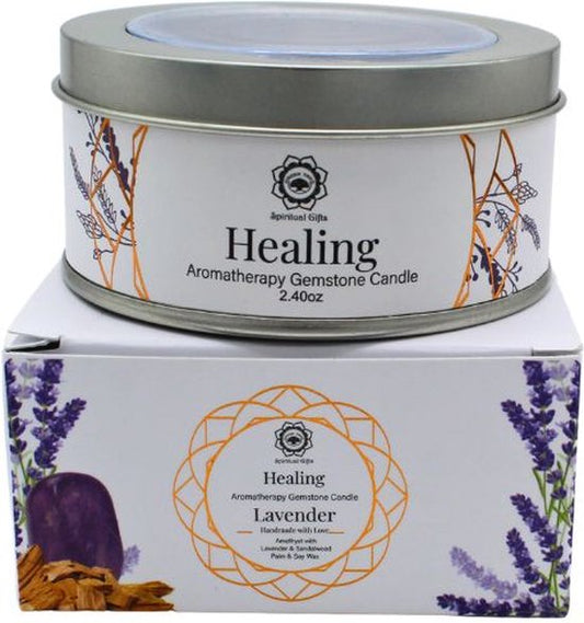 Bougie Green Tree "Bien être" Améthyste + Lavande - 70g