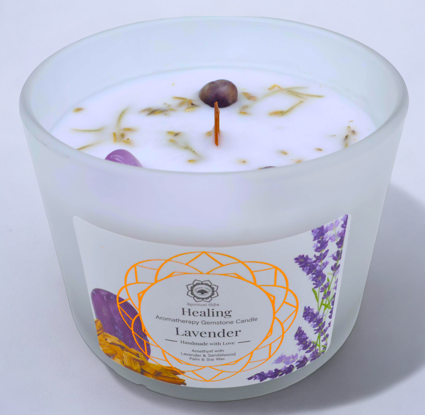 Bougie "BIEN ETRE" à la Lavande + Améthyste&Bois de Santal