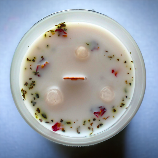 Bougie"AMOUR" à la Rose+Quartz Rose