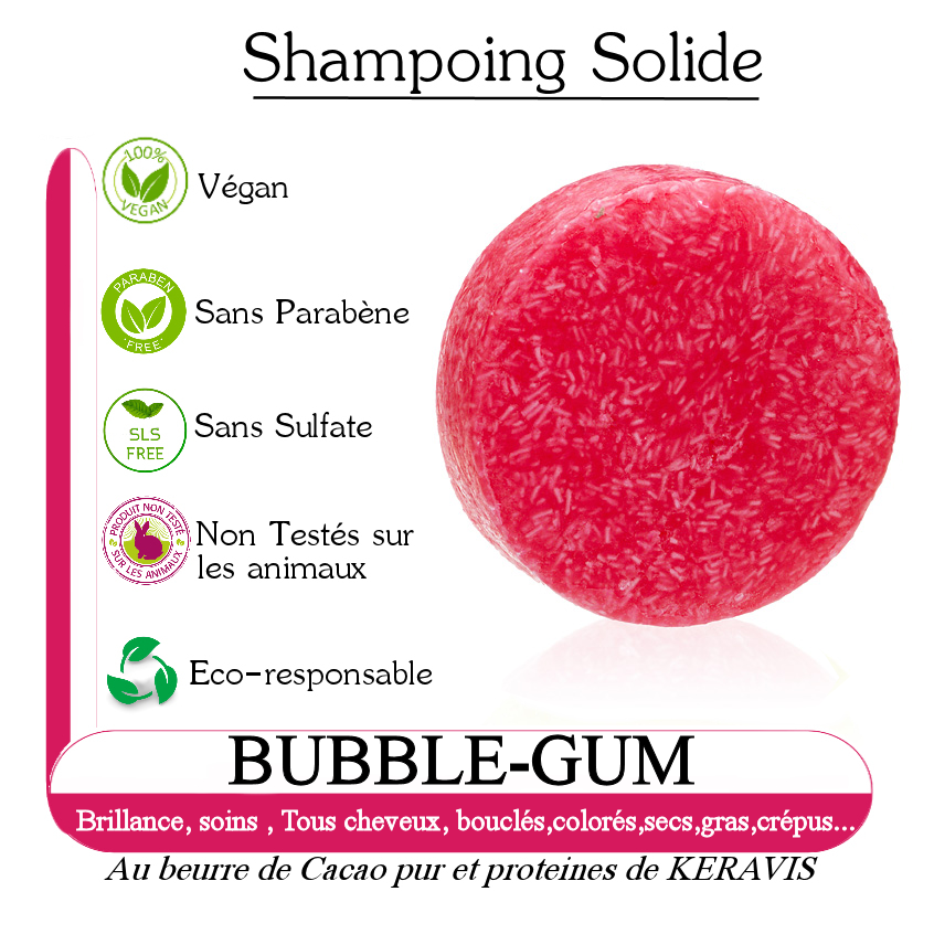 Shampoing Solide BUBBLE-GUM - 60g