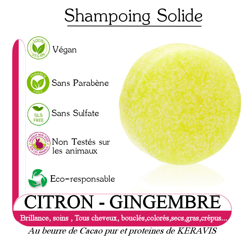 Shampoing Solide CITRON-GINGEMBRE - 60g