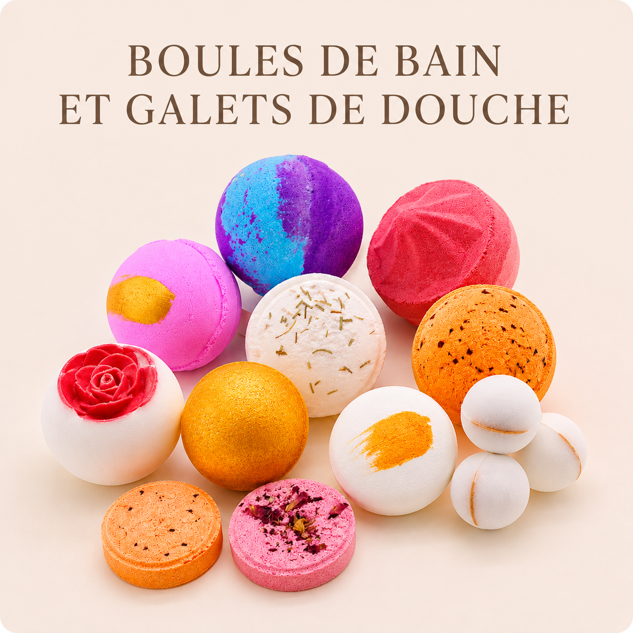 NOS BOULES DE BAINS ET GALETS DE DOUCHE