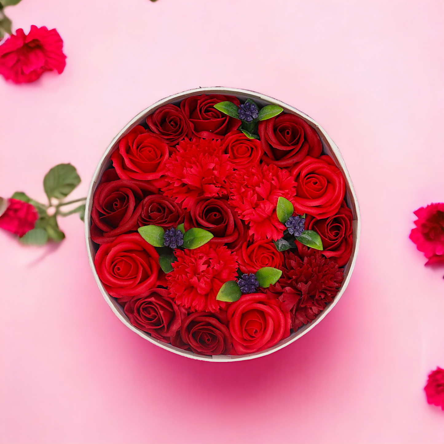 🆕Boîte Ronde - Roses Rouge Classiques🆕