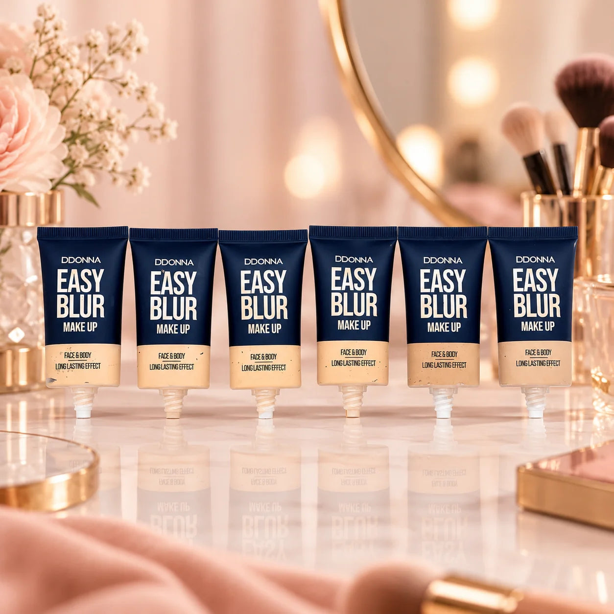 Fond de Teint Easy Blur Make Up – Sérum Hydratant Oil Free – Visage & Corps – D'Donna